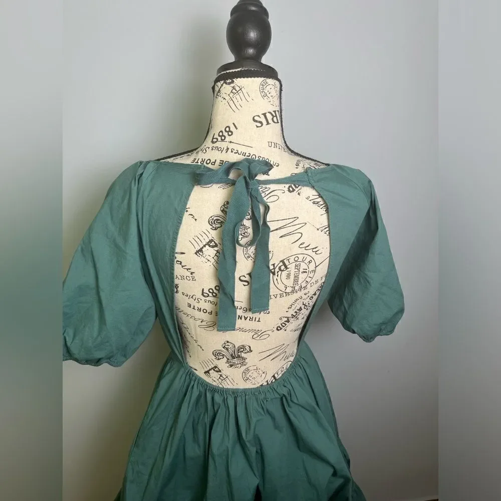 Peter Som Collective Green Puff Sleeve Dress Size 0